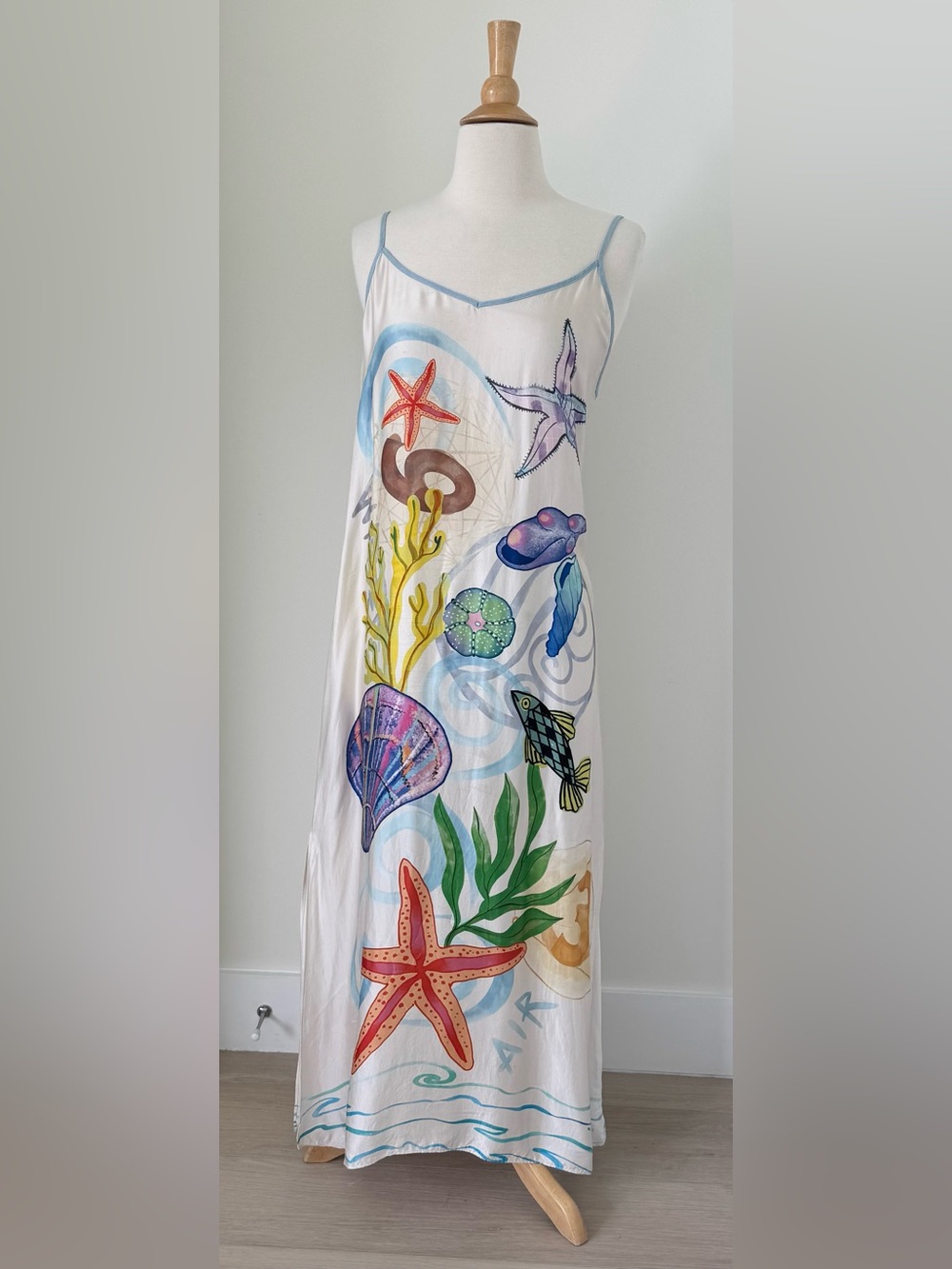 ME369 Sea Print Design Camisole Summer Midi Dress Size Small - Picture 11 of 13